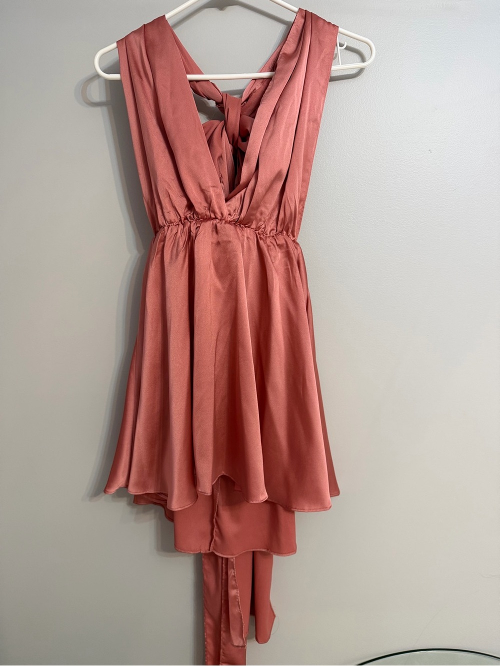 Xenia Boutique Dusty Rose Pink Satin Dress